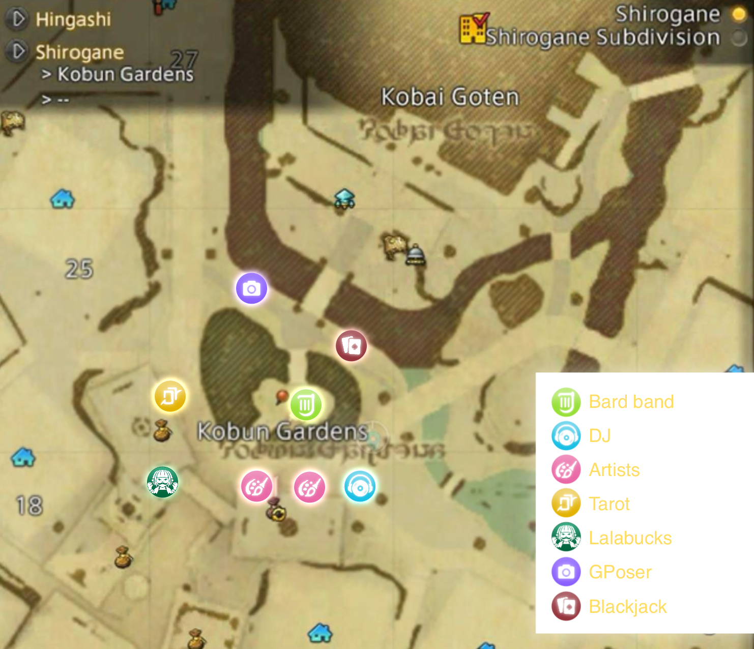 Event map for